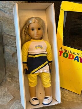 American Girl Yellow and Navy Cheerleading Outfit & Doll